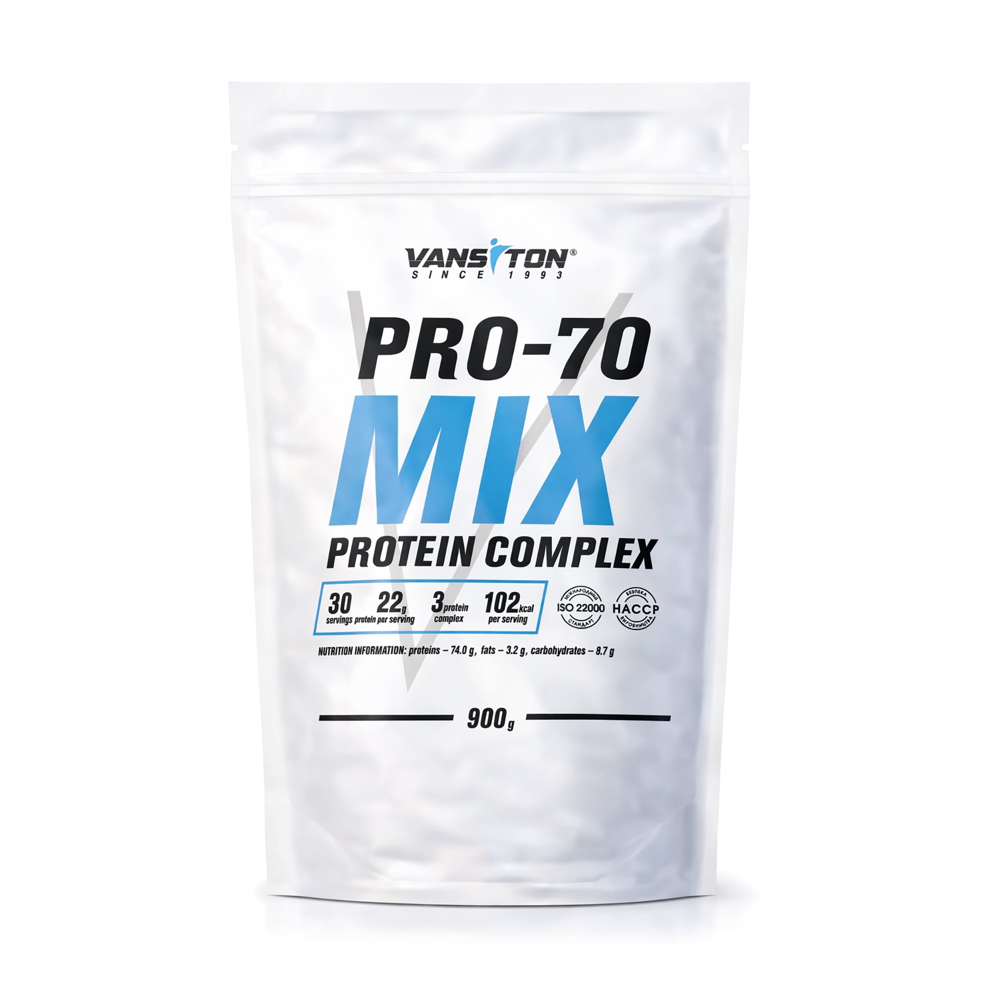 Протеїн Vansiton Pro-70 Mix Protein Complex Подвійний шоколад, в порошку, 900 г