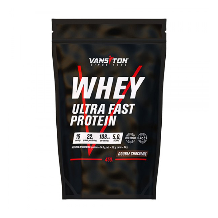 Протеїн Vansiton Whey Ultra Fast Protein Подвійний шоколад, в порошку, 450 г